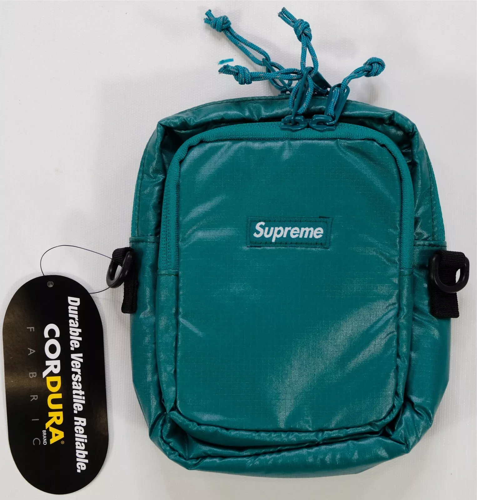 Rare sac bandoulière SUPREME 2017 Cordura FW17 streetwear sarcelle foncée Deadstock neuf avec étiquettes