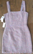 NWT Aritzia Babaton Times Giselle Pink Tweed Dress Size 0 Chanel Luxe Sleeveless
