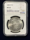 1884-O Morgan Silver Dollar NGC MS63 S$1 New Orleans Minted No Reserve #A9