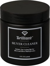 Silver Dip Cleaner for Jewelry, 8 Oz - Fast Tarnish Remover, Black Formula