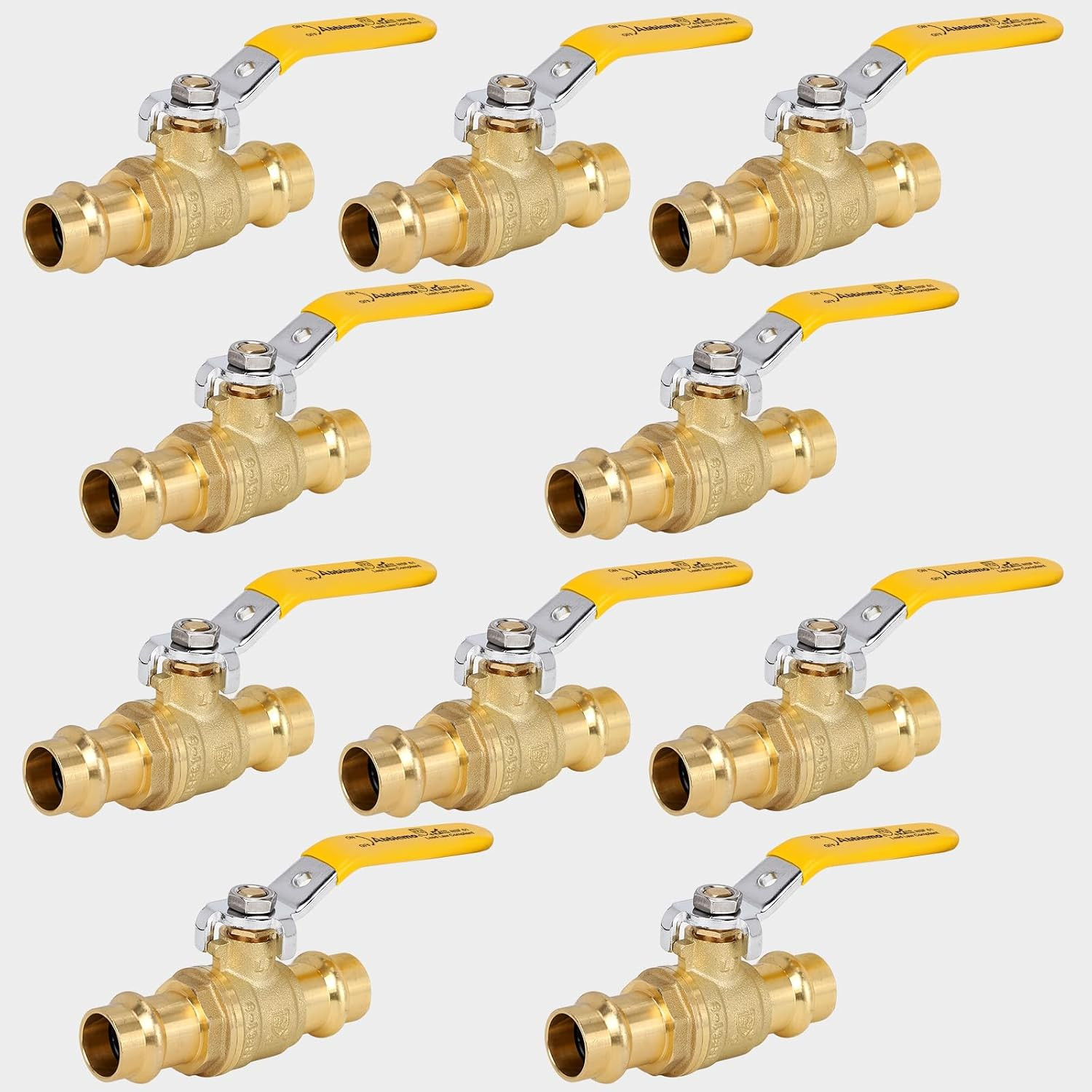 10PCS 3/4" Press Ball Valve Heavy Duty for Copper Tubing Connection