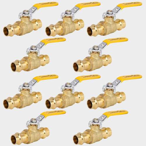 10PCS 3/4" Press Ball Valve Heavy Duty for Copper Tubing Connection