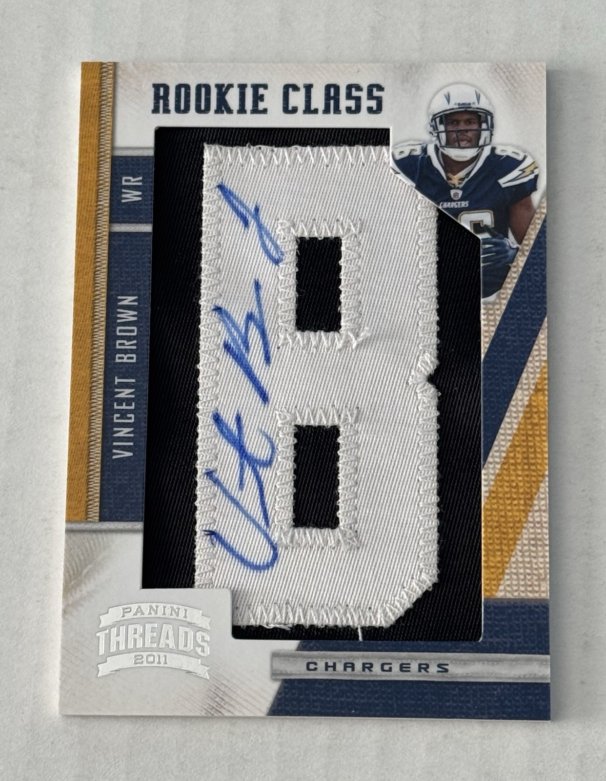 Vincent Brown Panini Threads #284 Autograph Letter Patch
