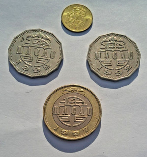 MACAU PORTUGAL PORTUGESE 5 Patacas 1992 10 Patacas 1997 10 Avos 2007
