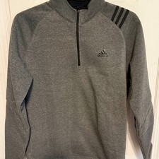 Adidas men's poly fleece 1/4 zip Medium Gray