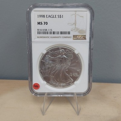 1998 Silver Eagle NGC MS70 1 oz Silver Coin