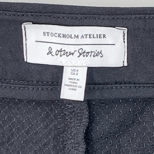 Stockholm Atelier & Other Stories Mujer Pantalones Lentejuelas Negro Acampanado Cremallera Pierna Talla 8 - Imagen 9 de 11
