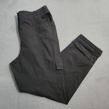 Chico's Cargo Pants Women 2 US 12 Black High Rise Taper Leg
