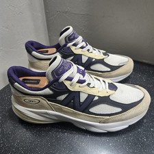 New Balance 990v6 Made in USA Teddy Santis White Black Plum U990WB6 Men's 9