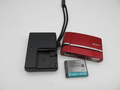 Sony Cyber-shot DSC-T50 Digital Camera 7.2MP Red Tested Working