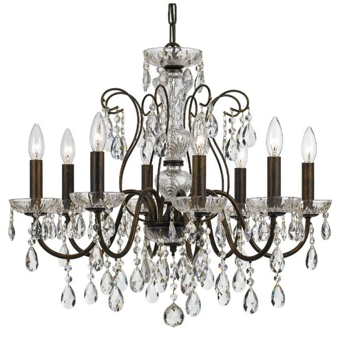 Crystorama Butler 25 1/2" W English Bronze 8-Light Crystal Chandelier - Picture 2 of 8