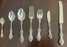Old Orange Blossom by Alvin Sterling Silver Flatware Set 12 Service 7 Pc. Extras