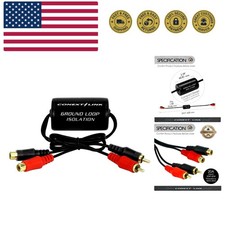 RCA Stereo 2 Channel Ground Loop Isolator Signal Noise Filter Suppressor Redu...