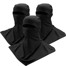 3 Piece Balaclava Face Cover Sun Protection Neck Cover Summer Balaclava Black