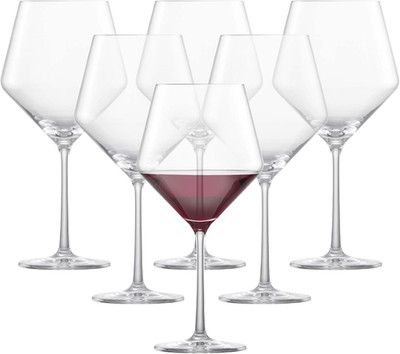 ZWIESEL GLAS Pure Burgundy Red Wine Glasses - Set of 6, Dishwasher-Safe