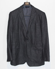 Brooks Brothers Milano Herringbone Italian Wool Gray 2pc Suit Sz 41R 34-30