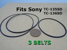 3 BELTS FITS SONY TC-135SC and TC-136SD great fit U.S. SHIPPING 