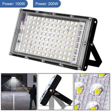 100W LED Outdoor Security Floodlight 20000Lumens Waterproof 6500K Garden Stadium