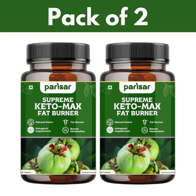 Parisar Pharma Natural Keto Fat Burner Supplement - 60 Tablets (Pack of 2) - Sup