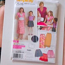Simplicity 2576 Girls Child Sewing Pattern Skirt Unisex Kids Contemporary
