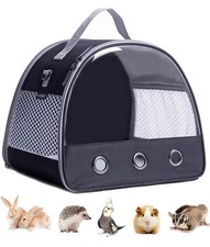 Guinea Pig Carrier Backpack, Clear Bubble 10.0"L x 10.0"W x 12.0"H, Black