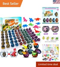 60 Pcs Hatching Dinosaur Eggs for Kids Party Favors, Easter Egg Filled with Toys