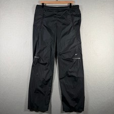 Vintage Nike Mens Black Track Pants Windbreaker Mesh Lined Reflective Small