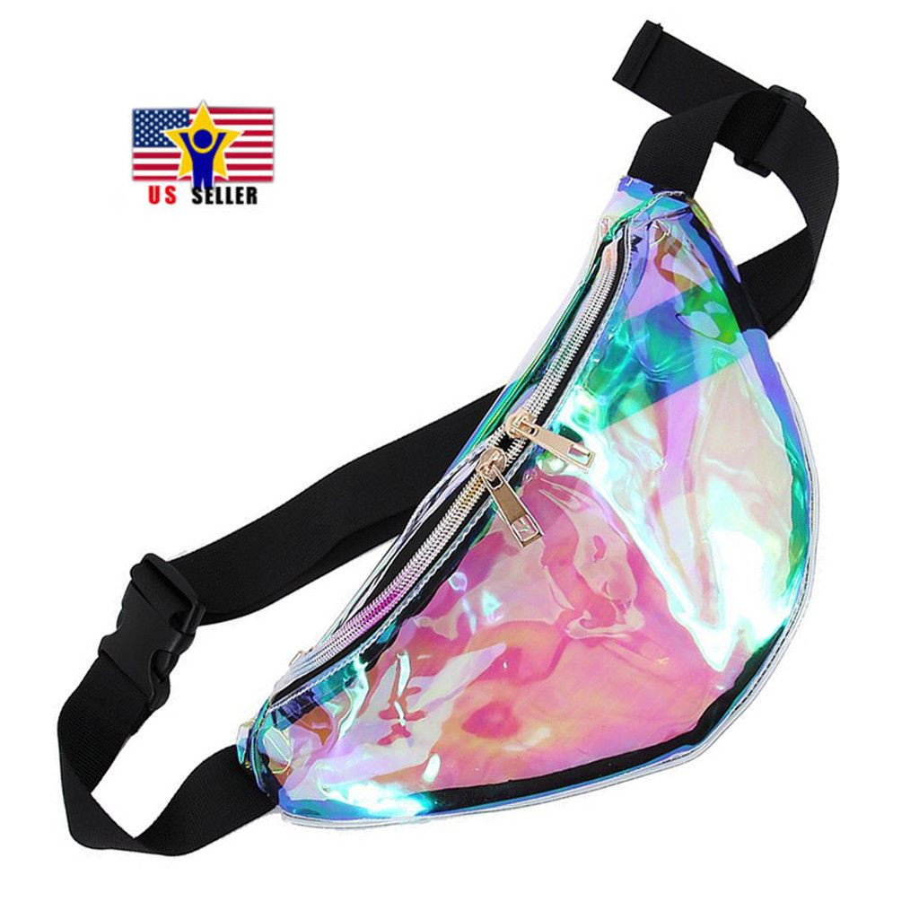Hologram Rainbow Transparent Bag Punk FANNY PACK Bum Chic Hologram Waist Purse