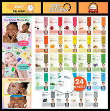 Korean Facial Mask Combo Pack - 20+ Premium Sheet Masks for Daily Skincare Routi