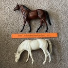 2 Hartland Horses- Large Brown & Black- Large Gray & White