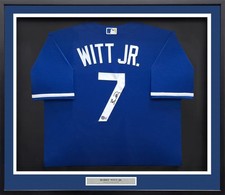 Kansas City Royals Bobby Witt Jr. Signed Framed Blue Nike Jersey Beckett Wit