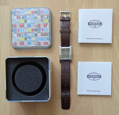 Fossil Arkitekt FS-2742 (120012) Uhr Armbanduhr Quarz Edelstahl  Lederarmband