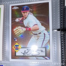 Topps Chrome Rookie Autograph Alec Bohm Philadelphia Phillies MLB Baseball Card. rookie card picture