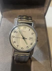 1971 Vintage Timex Mercury Calendar Watch White Dial. #16570-2571.  Runs