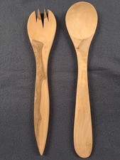 Salatbesteck Olivenholz, Handgefertigt, 30cm, Italien, Naturprodukt, Neu
