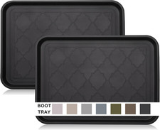 Boot Tray for Entryway Indoor, Heavy Duty Shoe Mat Tray 2 Packs, 16.7"X12.8" Wat