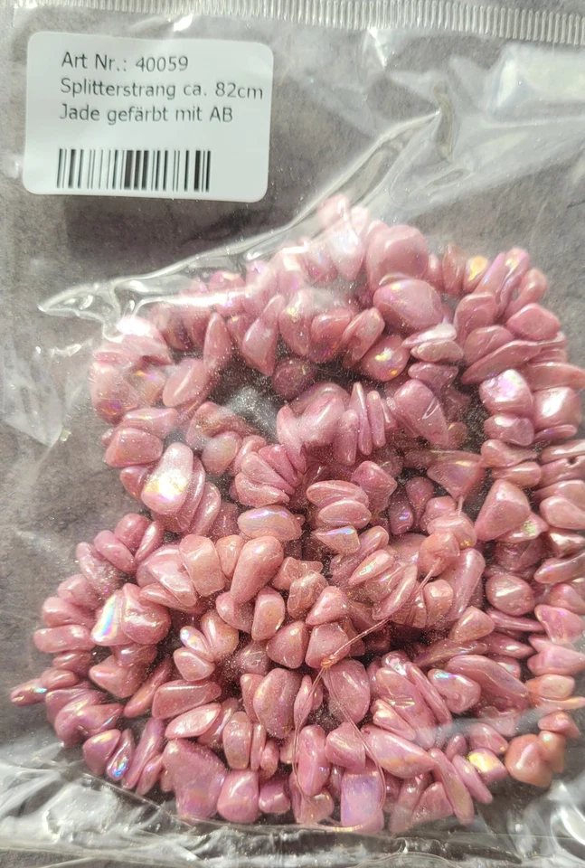 Natursteine Perlen | Splitter | Aquamarin, Rosenquarz, Amethyst - Konvolut 8St. - Bild 3 von 4