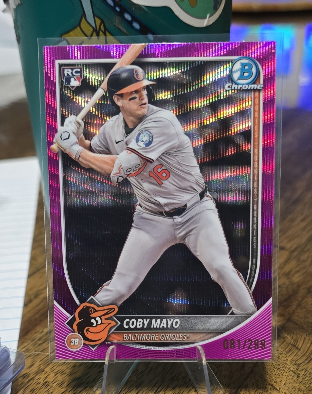 2025 Bowman Chrome - Coby Mayo #83 Fuchsia Wave Refractor /299 (RC)