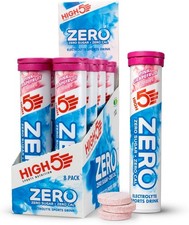 HIGH5 ZERO Caffeine Hit ElectrolyteTablets-Pink Grapefruit 160 Tablets-Pack of 8
