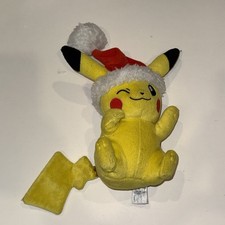 Tomy Pokemon 9" Pikachu Santa Hat Holiday Christmas Plush Stuffed Toy 2017