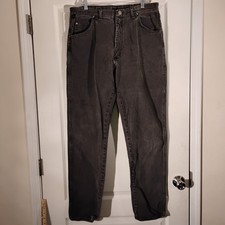 Wrangler vintage jeans mens 38x34 black denim made in USA cotton straight leg