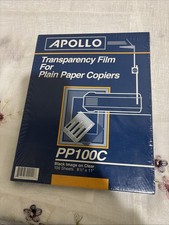 Apollo Premium Plain paper Copier Transparency Film 8.5"X11" 100 Sheets New