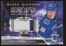 Adam Gaudette #DD-AG 2018-19 Upper Deck Black Diamond Debuts Relics Patch /49
