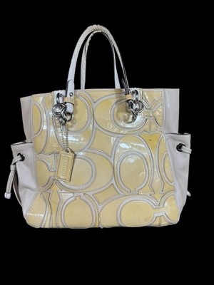Auth COACH Signature K1071-16449 Colette Patent Leather Shoulder Bag