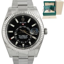 STICKERED Rolex Sky-Dweller Black 42mm Stainless Steel 326934 BOX + PAPERS 2022