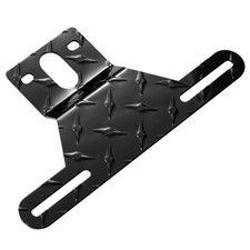 CZC AUTO Aluminum Trailer License Plate Light Bracket with Mount Black
