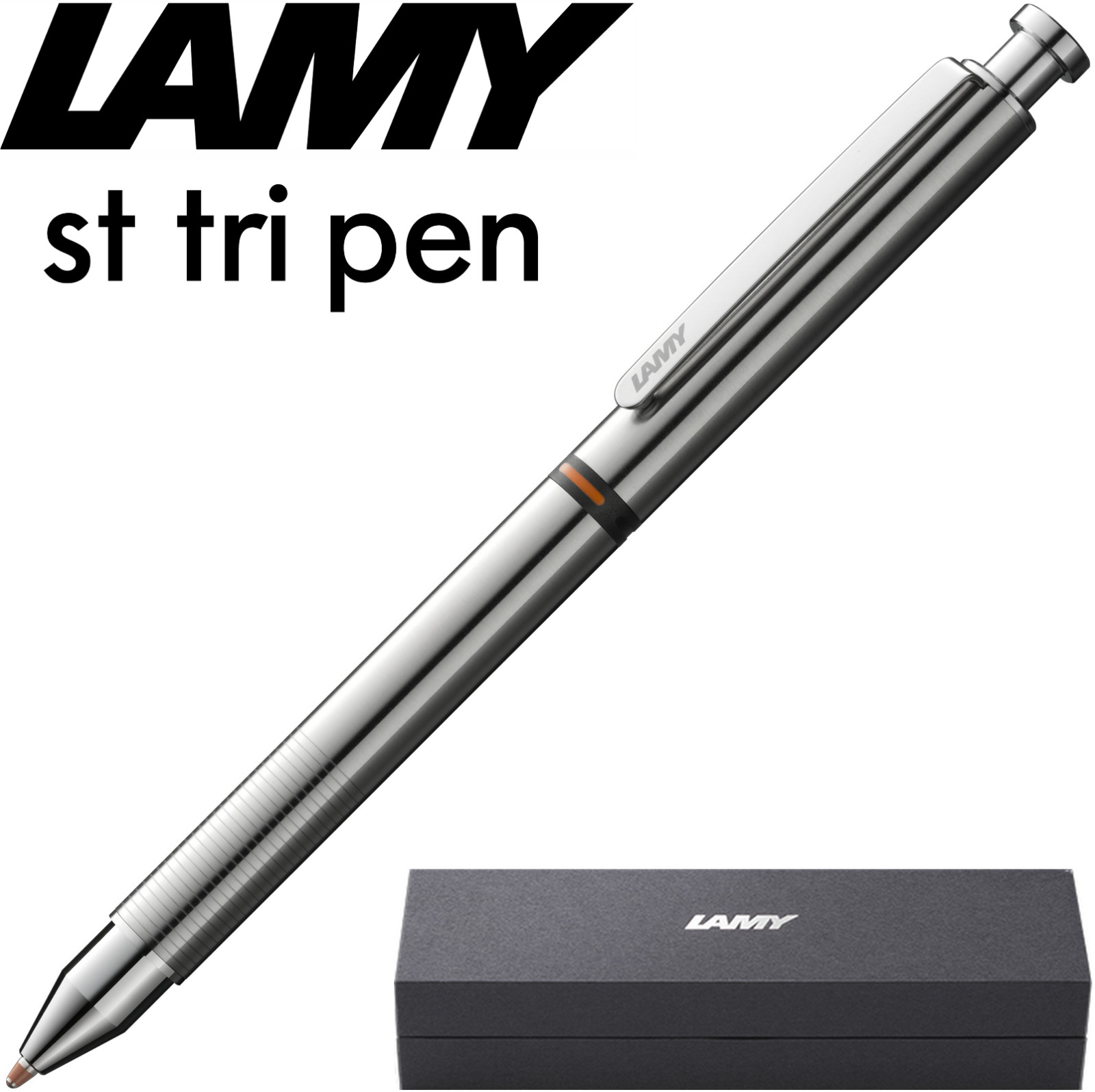 LAMY st Tri Pen Multisystem Pen - Matt Stainless Steel - Gift Boxed