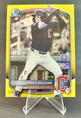 2025 Bowman Draft Chrome Travis Bazzana Yellow Mojo Refractor /75 Guardians