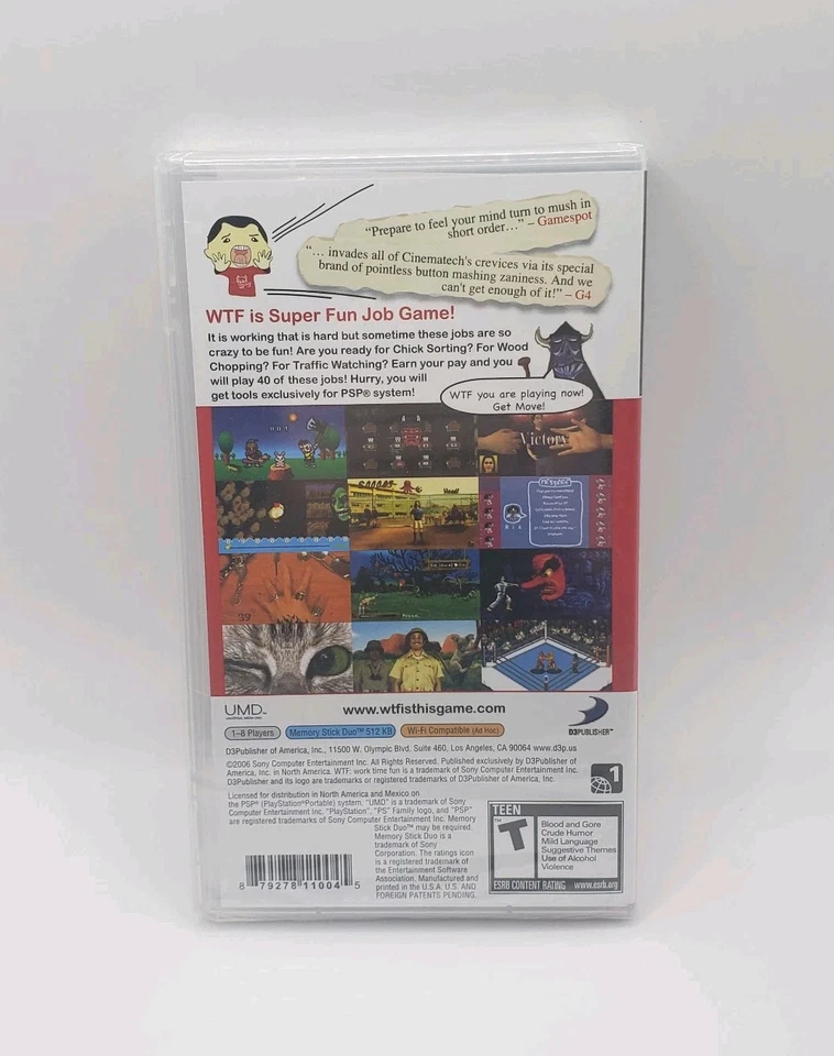 WTF: Work Time Fun (PlayStation Portable,PSP) Brand New, Black Label, Near Mint - Image 2 of 4