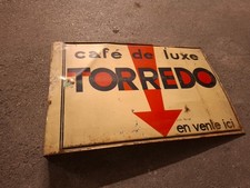 PLAQUE EN TOLE LITHO CAFE DE LUXE TORREDO ( DE ANDREIS MARSEILLE )
